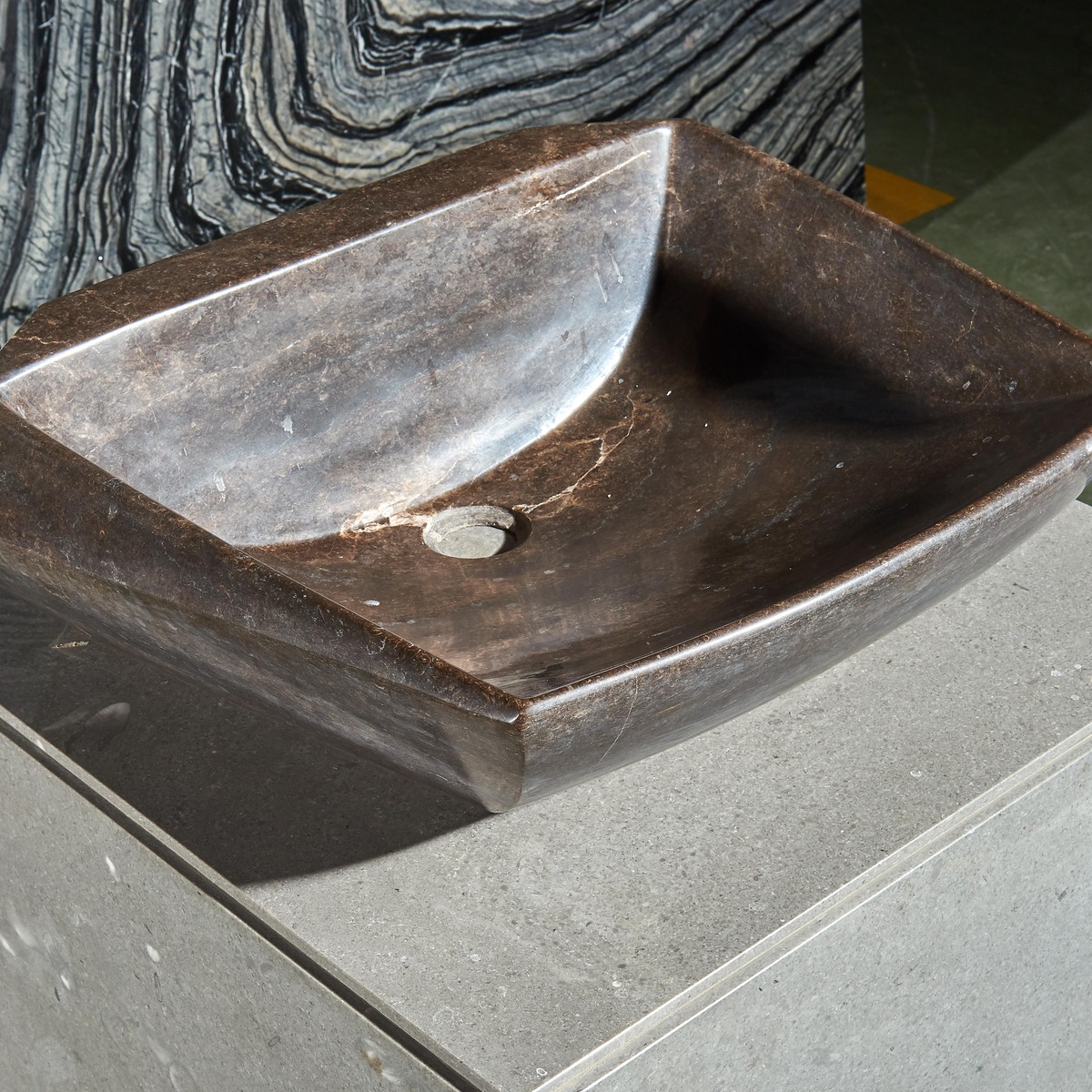 Black Coffee Marble Basin — product photograph