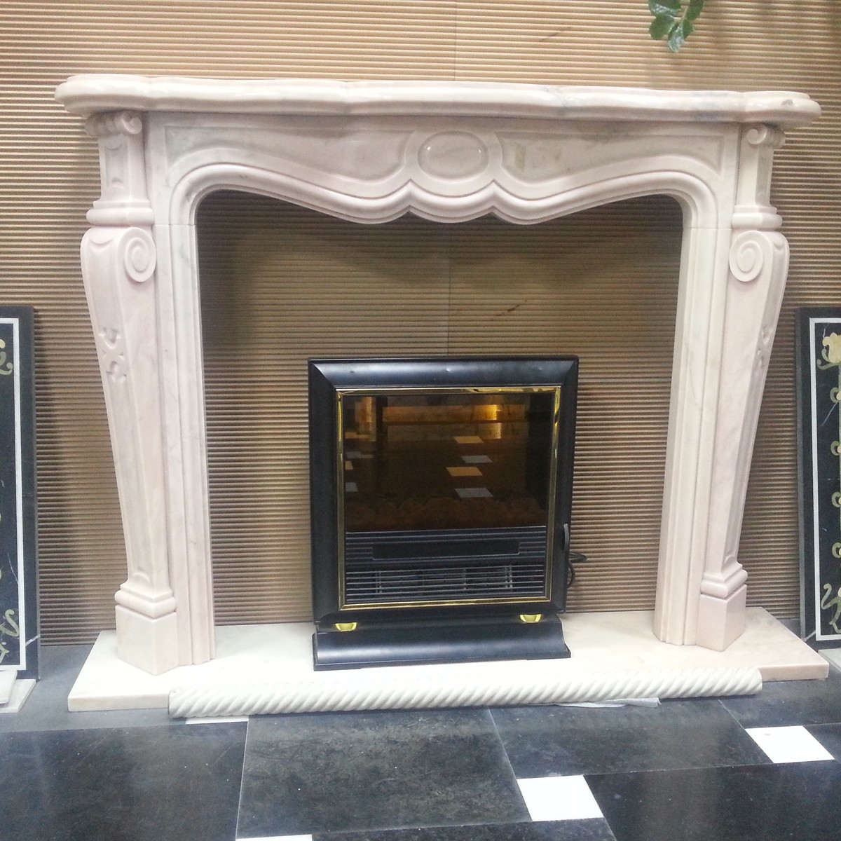 F-075 Sunset Red Fireplace Surround — product photograph