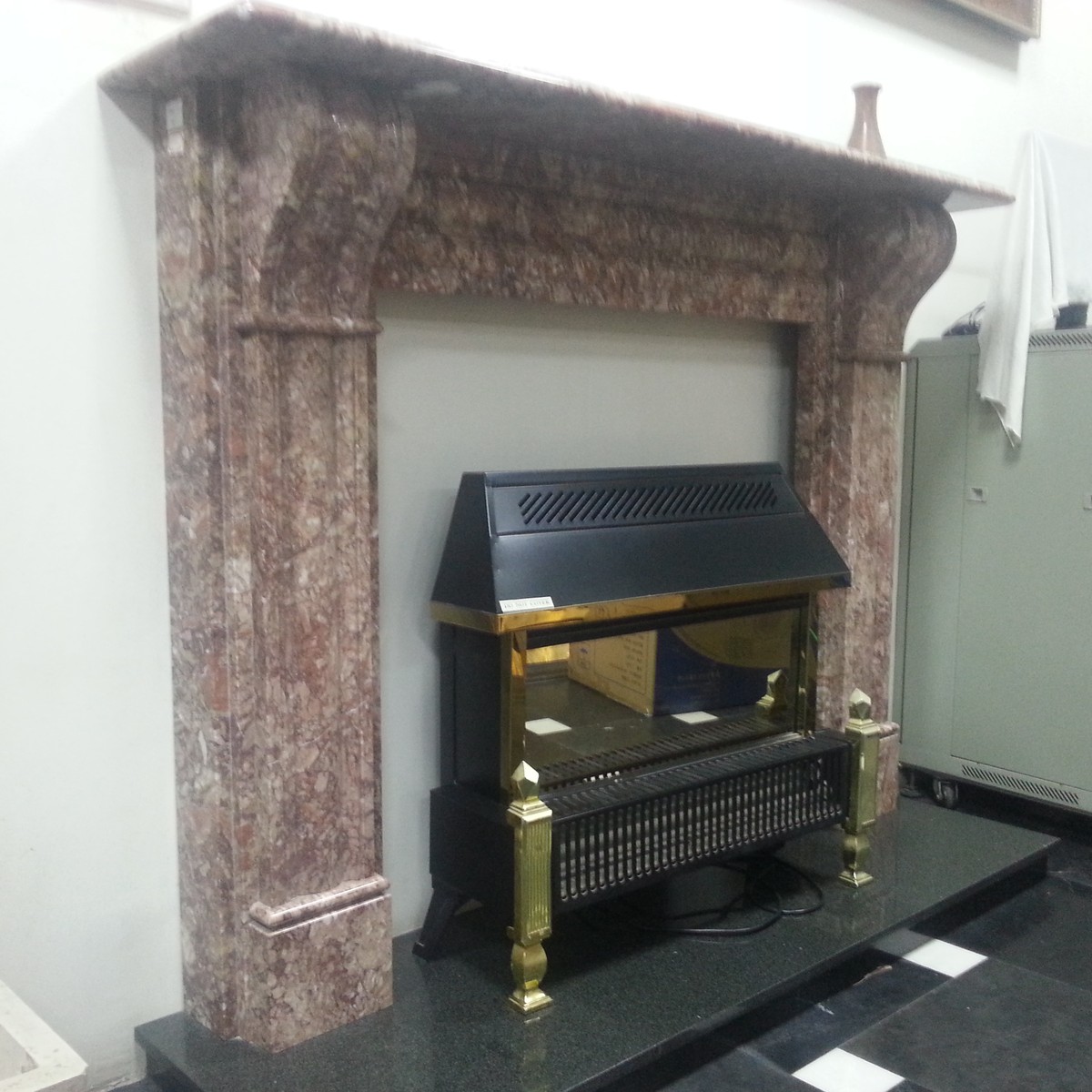 F-046 Cinder Red Fireplace Surround — product photograph