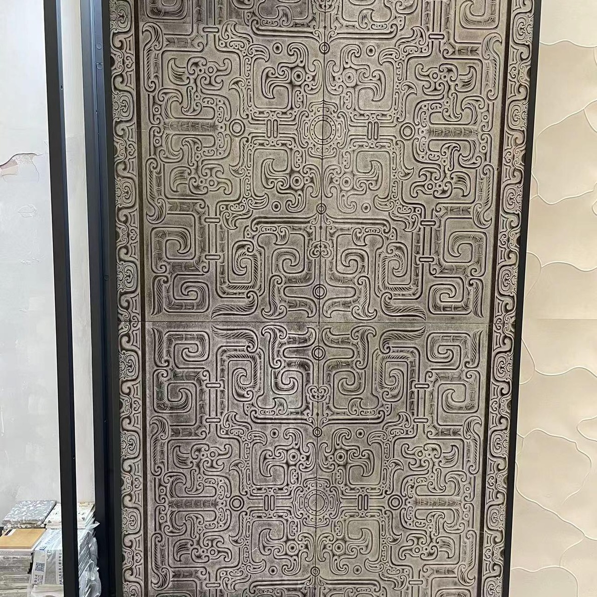 Black Coffee Geometric Panel — product photograph