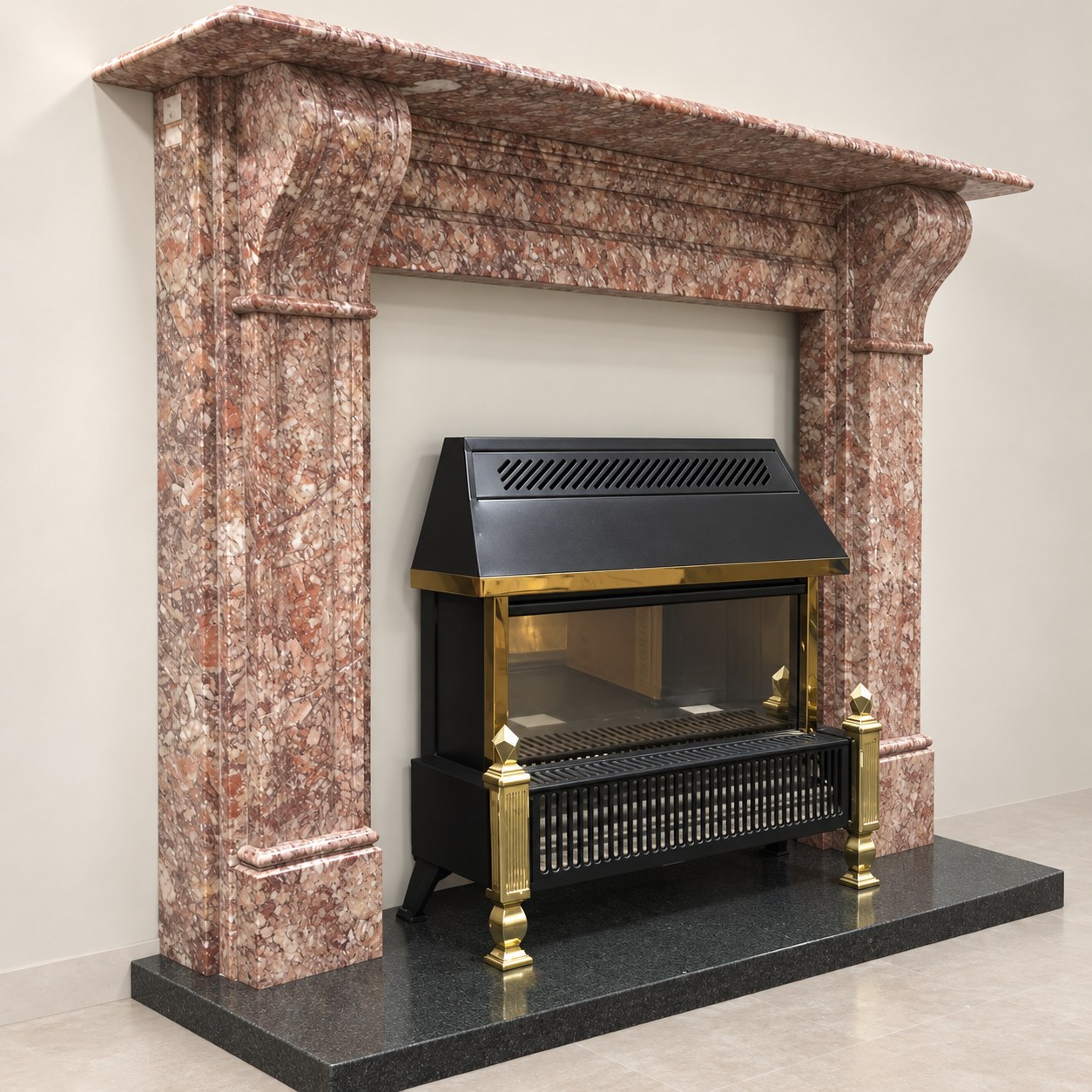 F-046 Cinder Red Fireplace Surround