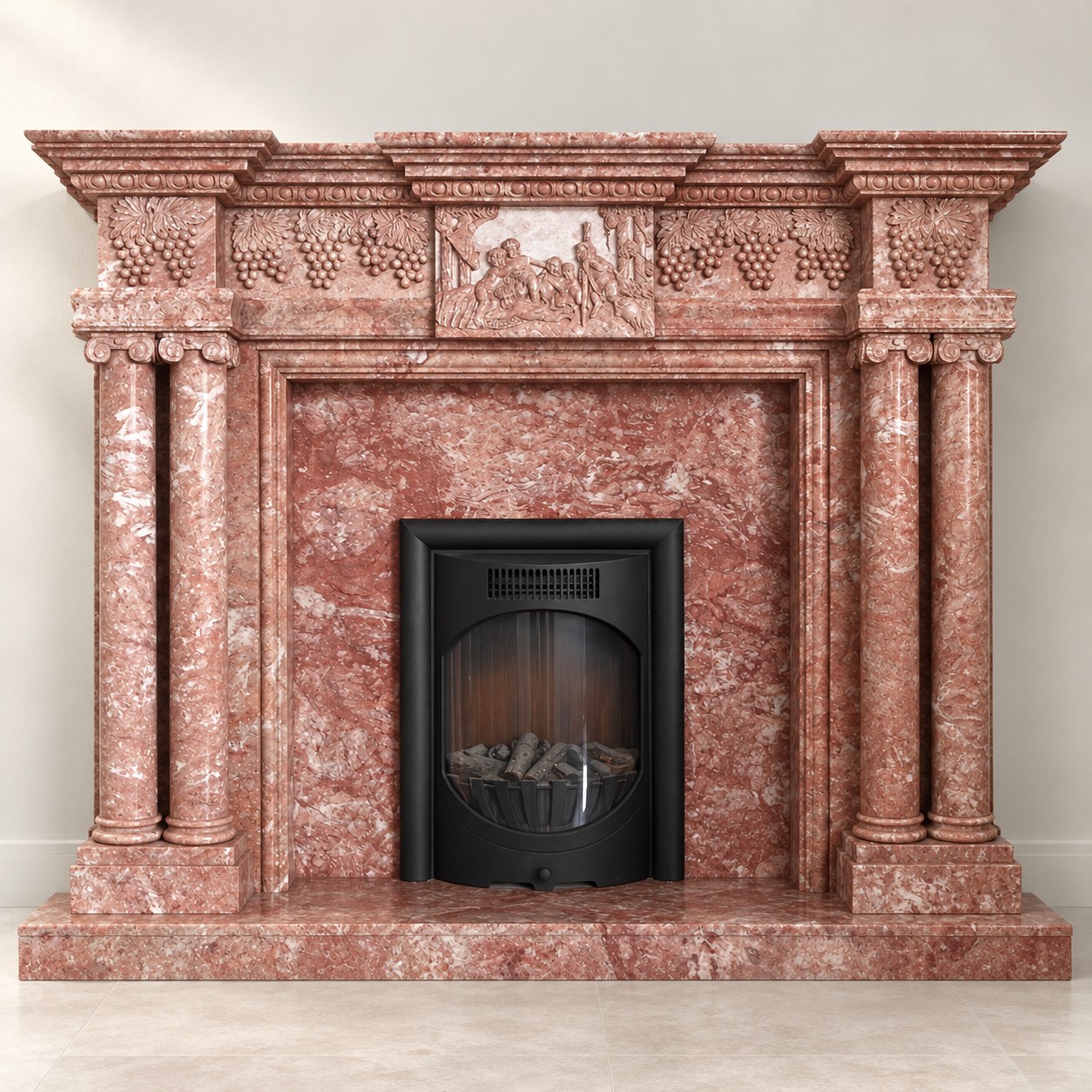 F-035 Cinder Red Fireplace Surround